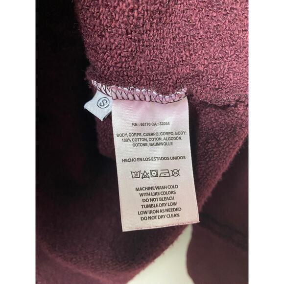 ANTHROPOLOGIE SHACKET S OVERSIZED SHIRT JACKET T.LA EAMON MAROON FLEECE PULLOVER - Picture 4 of 9